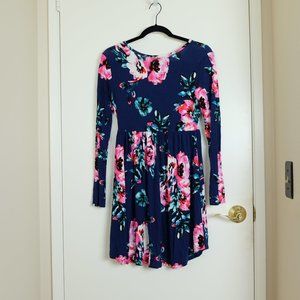 Women's Long Sleeve Casual T Shirt Dresses -Small